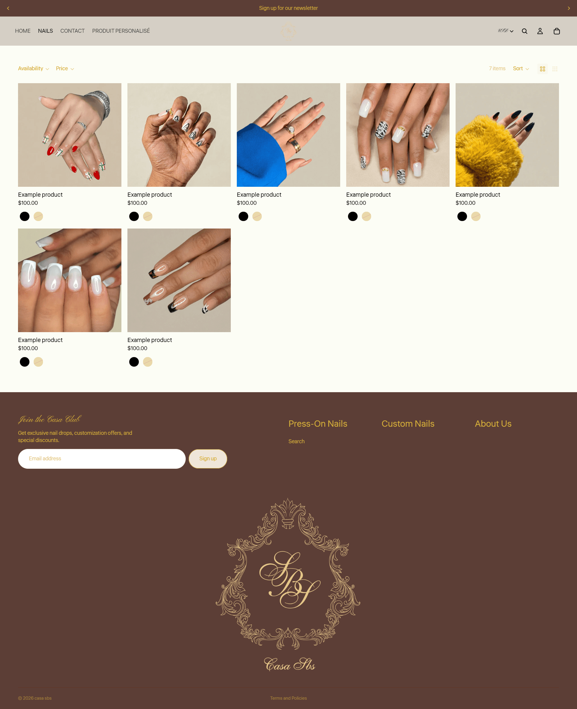 Shopify collections page